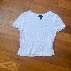 Forever 21 White Crop Tee